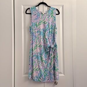 Lilly Pulitzer Bryson Dress Size XL In Multi Seacret Escape Blue NWOT